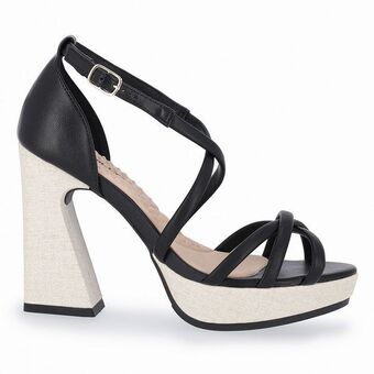 C&A Sandália cristine salto alto piccadilly preta oferta