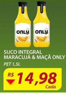 Assaí Atacadista Suco Integral Maracujá & Maçã Only 1.5L oferta