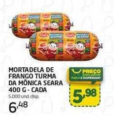 Cooper Mortadela de frango turma da mônica seara oferta