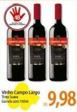 Atacadão Vinho Campo Largo 750ml oferta