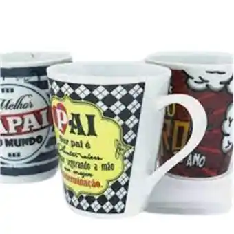 Caneca de porcelana pai faixa terramada 290ml