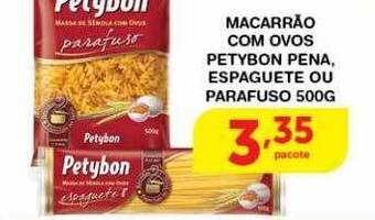 Roldão Macarrão com ovos petybon pena espaguete ou parafuso oferta