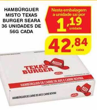 Roldão Hambúrguer misto texas burger seara oferta