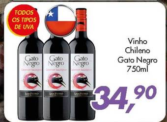 Vinho chileno gato negro