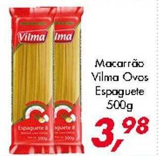 Macarrão vilma ovos espaguete