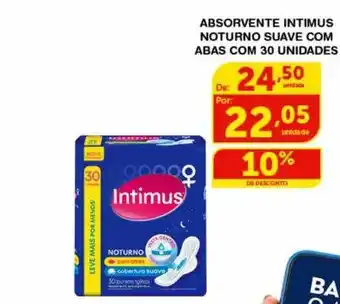 Roldão Absorvente intimus noturno suave com abas com 30 oferta