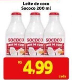 Extra Supermercado Leite de Coco Sococo 200ml oferta