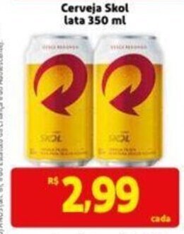 Extra Supermercado Cerveja Skol lata 350ml oferta