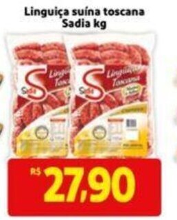 Extra Supermercado Linguiça Suína Toscana Sadia 1kg oferta