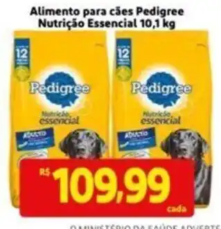 Extra Supermercado Alimento para cães Pedigree Nutrição Essecial 10.1kg oferta