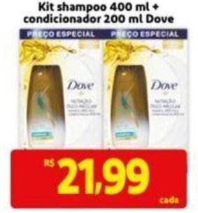 Extra Supermercado Kit Shampoo 400ml + Condicionador 200ml Dove oferta