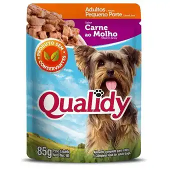 Ração para cães qualidy dog pequeno porte sabor carne com molho sachê 85g