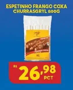 Atacadão Centro Sul Espetinho Frango Coxa Churrasgryl 800g oferta