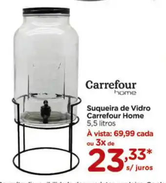 Suqueira de Vidro Carrefour Home 5.5L