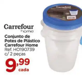 Carrefour Conjunto de Potes de Plastico Carrefur Home oferta