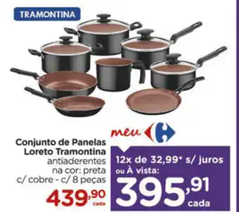 Carrefour Conjunto de Panelas Loreto Tramontina c/8 pecas oferta
