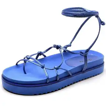 Sandália rasteira feminina papete city dubuy 2041li azul