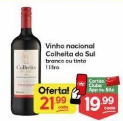 Vinho nacional colheita do sul 1l