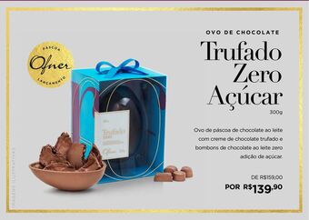 Ofner Ovo de chocolate trufado zero açúcar 300g oferta