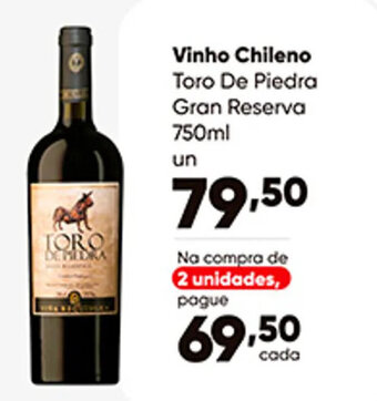 Zaffari Vinho Chileno Toro de Piedra Gran Reserva 750ml oferta