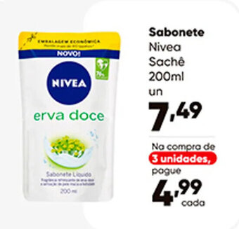Zaffari Sabonete Nivea sachê 200ml oferta
