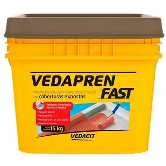 Manta líquida acrílica vedapren fast 15kg - concreto