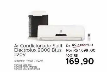 Grupo Formosa Ar condicionado split electrolux 9000 btus 220v oferta