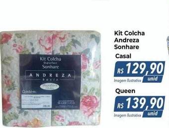 Hiper Moreira Kit colcha andreza sonhare casal queen oferta