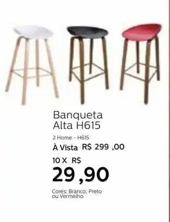 Banqueta alta h615 2 home
