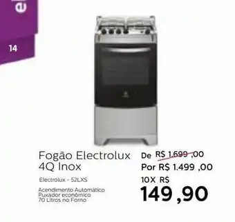 Fogão electrolux 4q inox