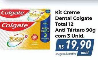 Hiper Moreira Kit creme dental colgate total 12 anti tártaro com 3 oferta