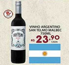 Supermercado Porecatu Vinho argentino san telmo malbec oferta