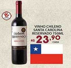 Supermercado Porecatu Vinho chileno santa carolina reservado oferta