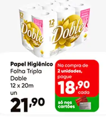 Zaffari Papel Higiênico Folha Tripla Doble 12x20m oferta