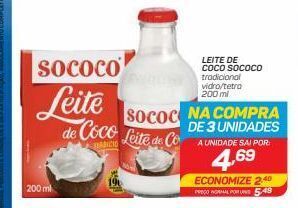 GBarbosa Leite de coco sococo 200ml oferta