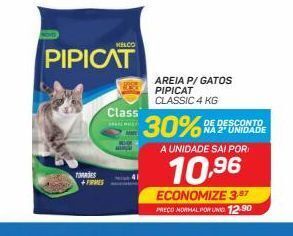 Areia para gato pipicat 4kg