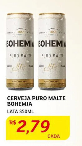Assaí Atacadista Cerveja Puro Malte Bohemia 350ml lata oferta