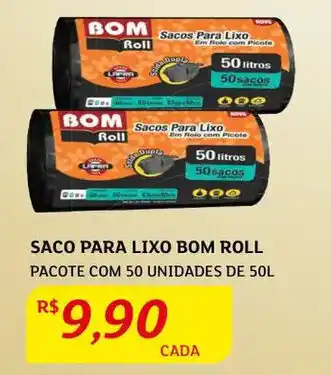 Saco Para Lixo Bom Roll 50 unidades de 50L