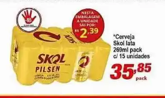 Ricoy Supermercados Cerveja skol lata oferta