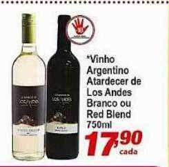 Ricoy Supermercados Vinho argentino atardecer de los andes branco ou red blend oferta
