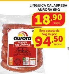 Roldão Linguiça calabresa aurora 5kg oferta