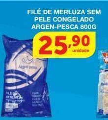 Roldão Filé de merluza sem pele congelado argen-pesca 800g oferta