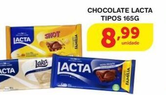 Roldão Chocolate lacta tipos 165g oferta