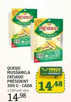 Cooper Queijo mussarela fatiado président cada oferta
