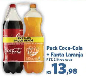 Sam's Club Pack Coca Cola + Fanta Laranja 2L oferta