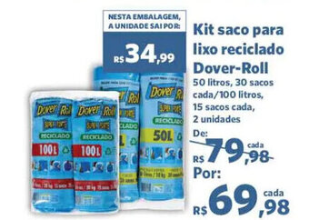 Sam's Club Kit Saco Para Lixo Reciclado Dover Roll oferta