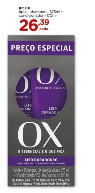 Carrefour Kit OX Shampoo 375ml + Condicionador 170ml oferta