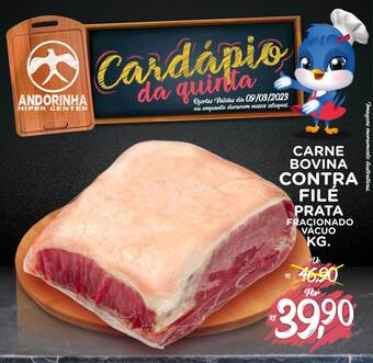 Andorinha Hipermercado Carne bovina contra filé prata oferta
