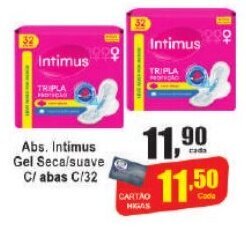 Higa's Supermercado Abs. Intimus Gel Seca/ Suave c/ Abas c/32 oferta