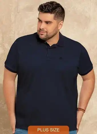 Svk plus size - polo mc piquet line azul marinho